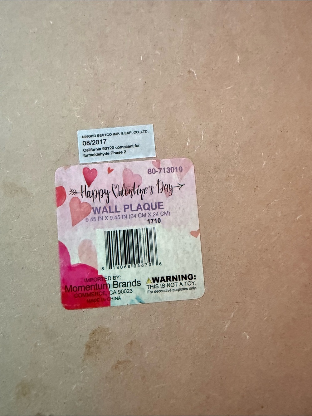 Heart Watercolor Wall Plaque in Pink and Orange - Unbranded Set - Picture 5 of 5